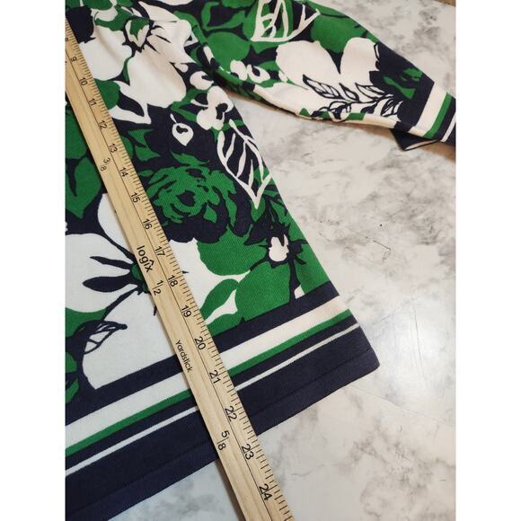 Alfred Dunner Women's Green Floral 3/4 Sleeve Embellished Sweater Size PXL - Picture 6 of 6